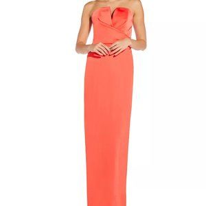 Aidan Mattox Strapless Coral Gown